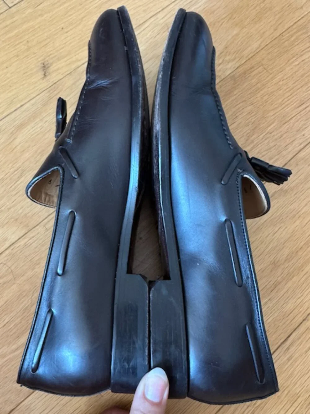 Suitsupply BROWN Leather Tassel Loafers in Size 43